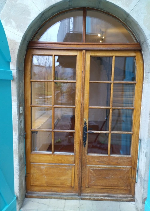 changement-vitrage-porte-entree-menuiserie-cusin Changement vitrage porte entrée en bois par Menuiserie Cusin à Saint Julien en Genevois