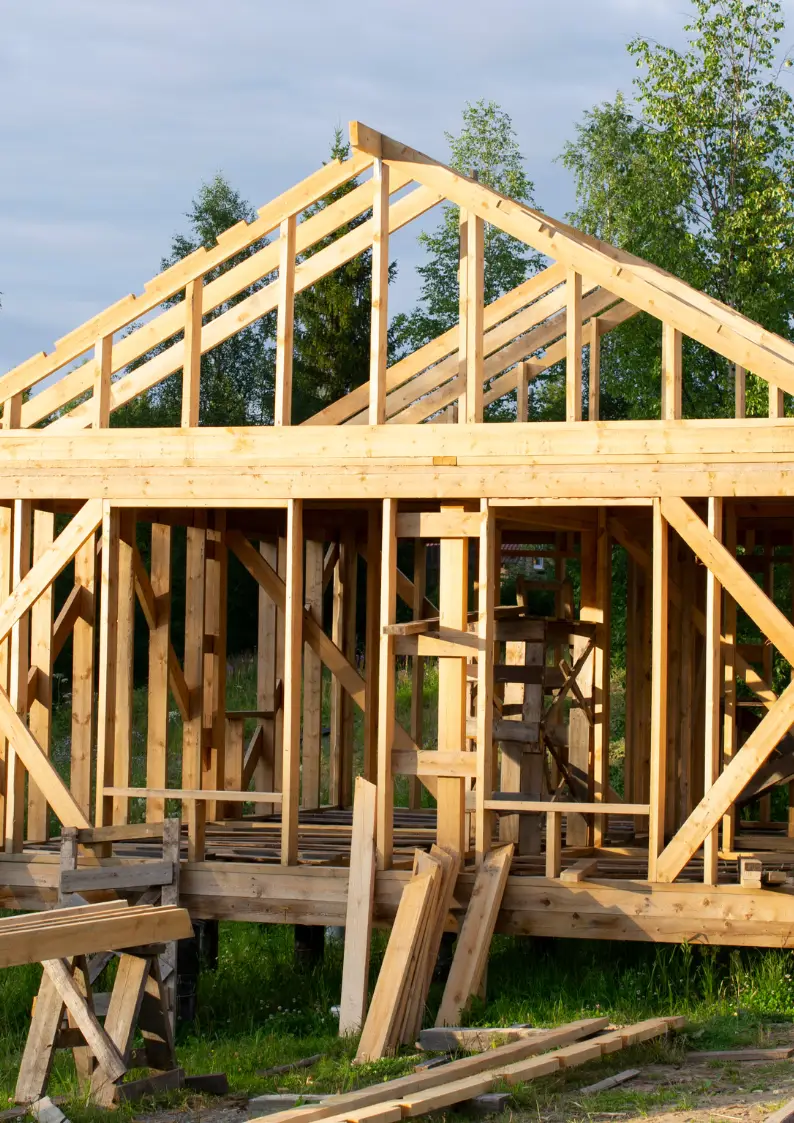 Photo ossature bois de maison