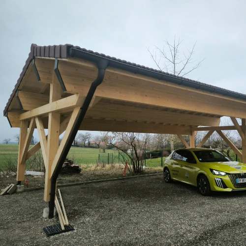 Abri voiture ossature bois à Saint Julien en Genevois